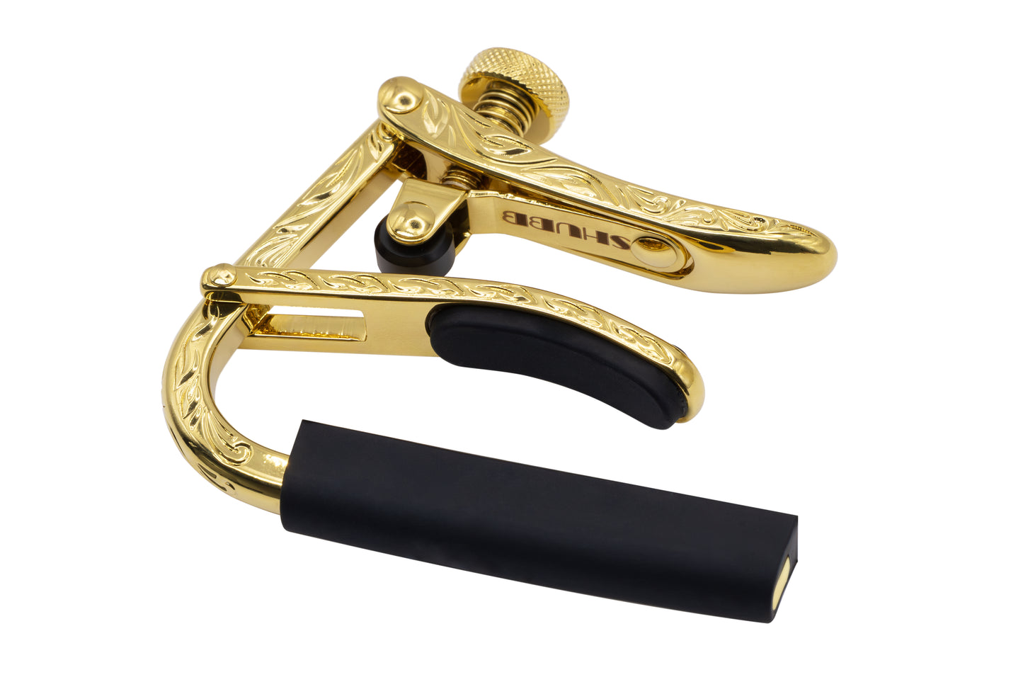 Gold-plated Engraved Capo w/ Custom Wooden Box
