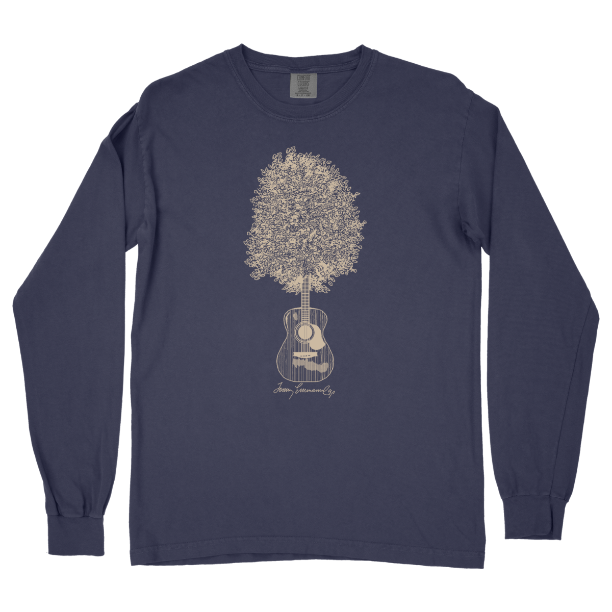 Navy Guitar Tree Long Sleeve Tee