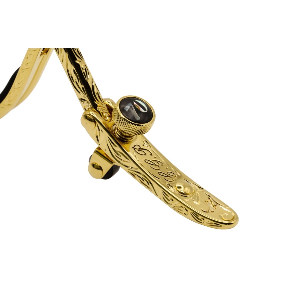 Gold-plated Engraved Capo w/ Custom Wooden Box
