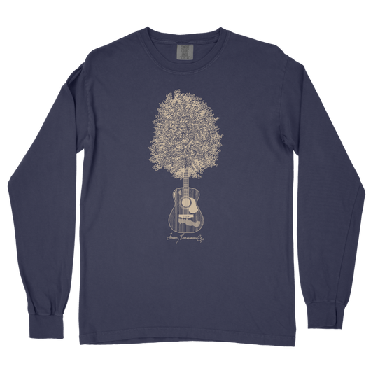 Navy Guitar Tree Long Sleeve Tee